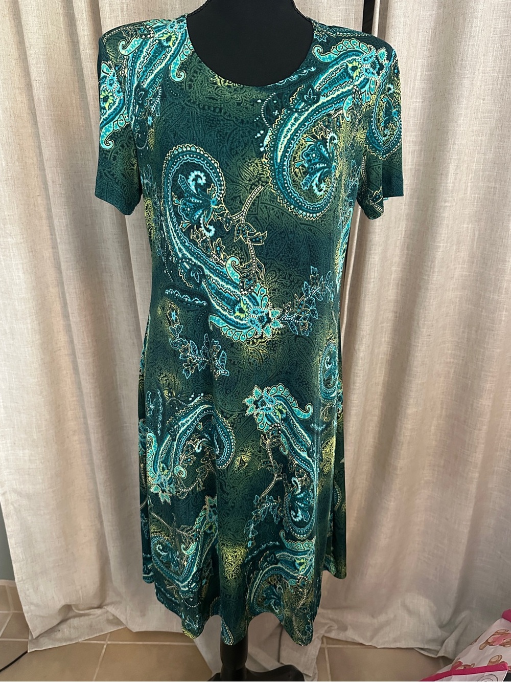 Vintage white Stag Paisley Mini Dress